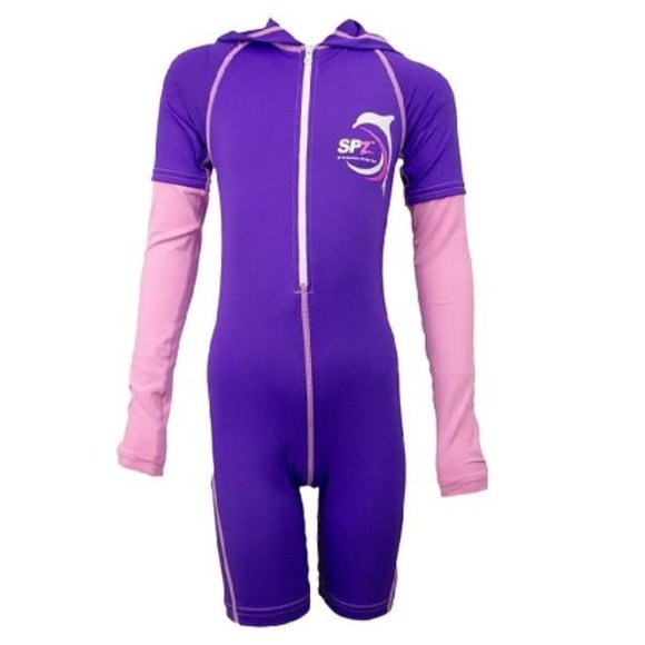 SunSkinz Kids Full Body Wetsuit UV Sun Protection Long Sleeve Hooded Rashguard - Picture 1 of 1
